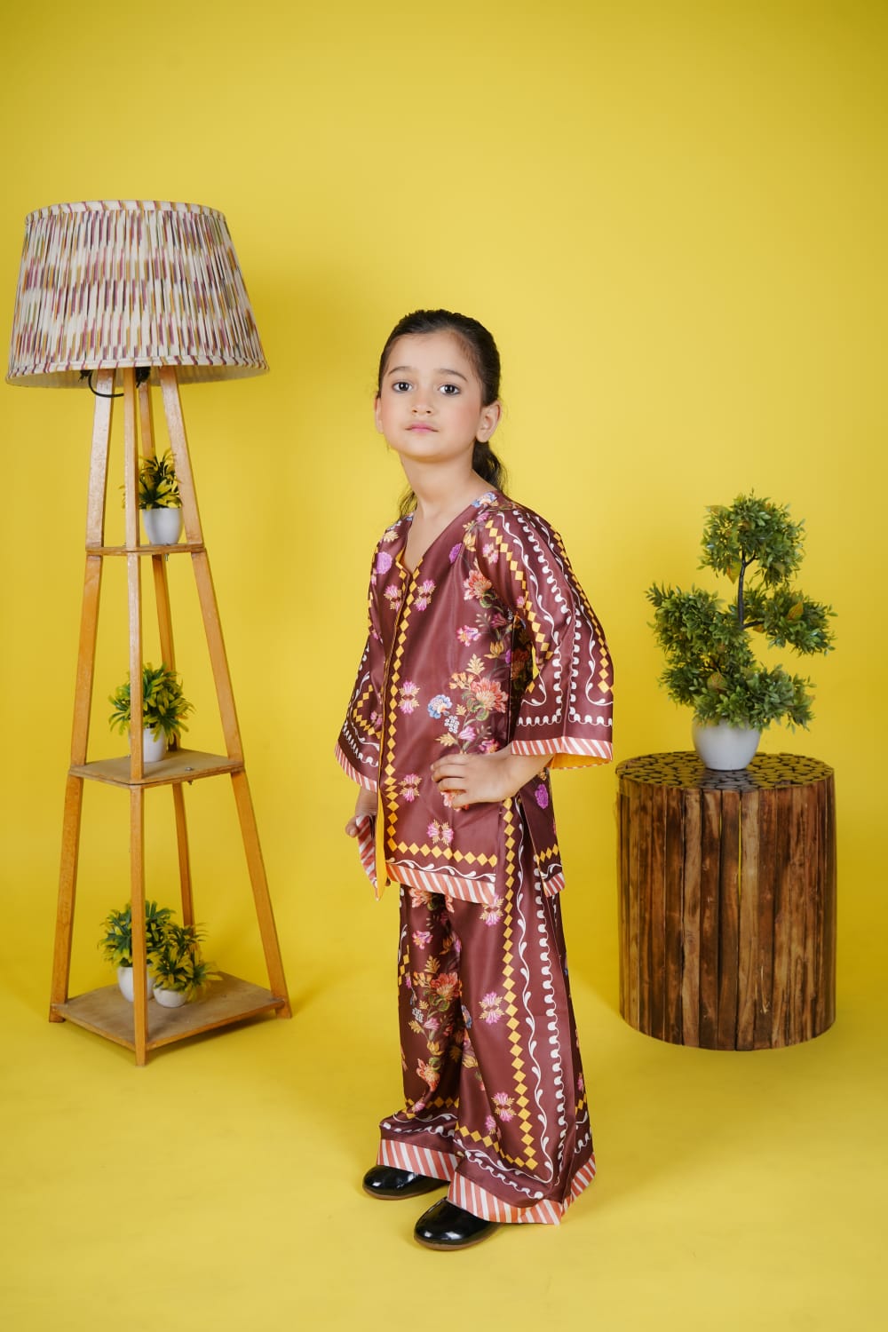 Muiticolour Saton Printed Kurti Sharara