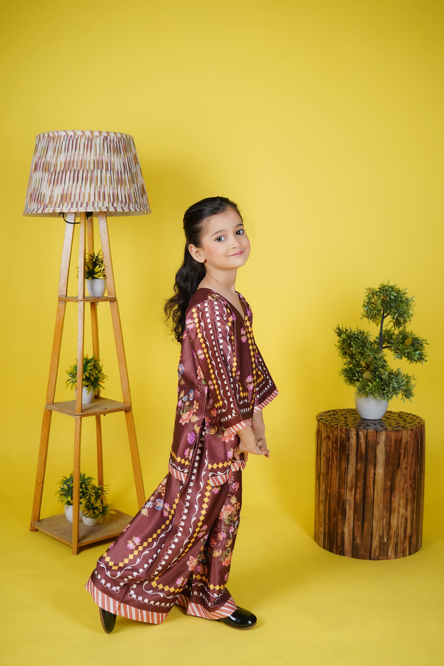 Muiticolour Saton Printed Kurti Sharara