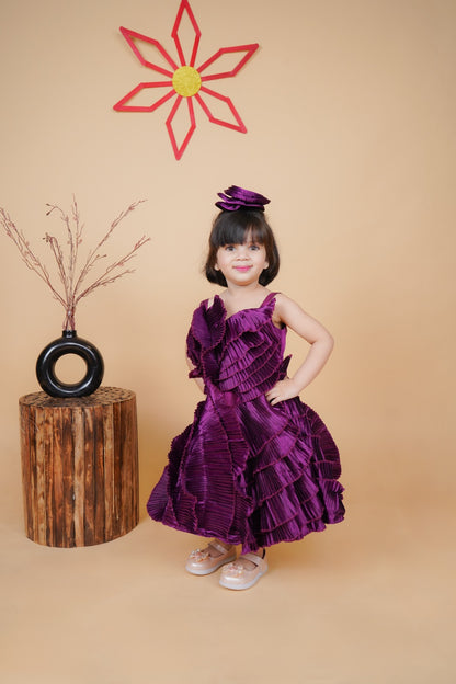 Purple Gown With Beautiful Hair Clip