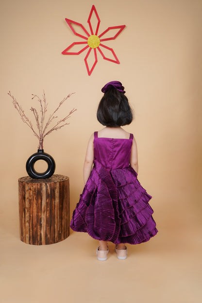 Purple Gown With Beautiful Hair Clip