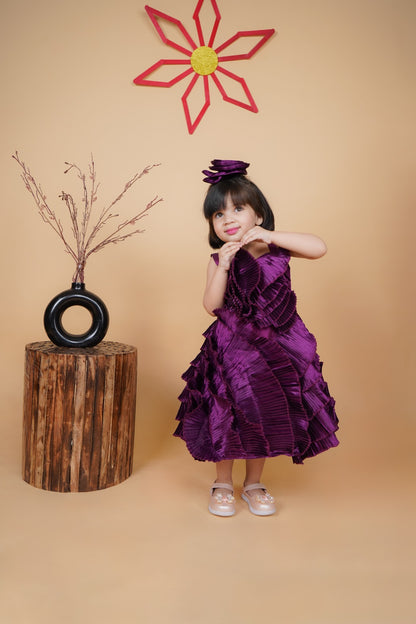 Purple Gown With Beautiful Hair Clip