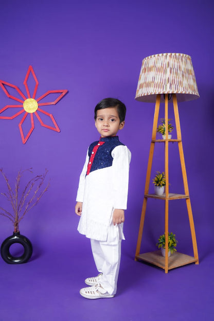 Multicolour Kurta White Pant
